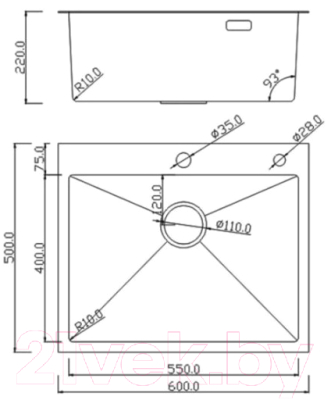Мойка кухонная Roxen Snake 560220-60-S