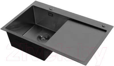 Мойка кухонная Roxen Vespa 560230-70LB PVD с коландером и дозатором (графит)