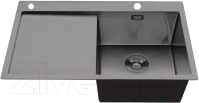 Мойка кухонная Roxen Vespa 560230-70RB PVD с коландером и дозатором (графит) - фото