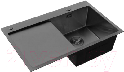 Мойка кухонная Roxen Vespa 560230-70RB PVD с коландером и дозатором (графит)