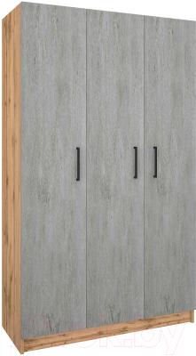 Шкаф МДК СК3 3-х створчатый 1980x1200x490 (дуб вотан/цемент) - фото