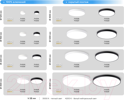 Потолочный светильник Ambrella FV5519 WH