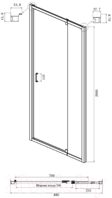 Душевой уголок Ambassador Elysium 90x80x200 / 111021103KX-80KX