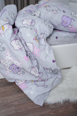 Комплект постельный для малышей Milanika Мяу-мяу Детство