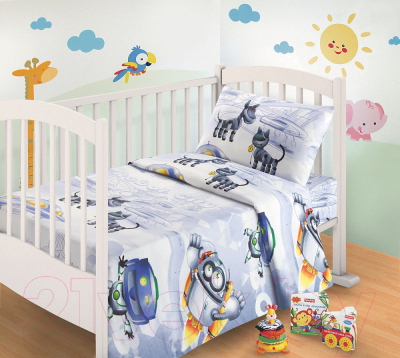 Комплект постельный для малышей Milanika Город роботов Детство - фото
