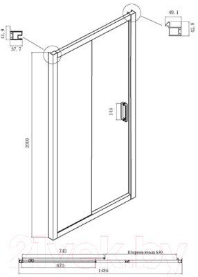 Душевой уголок Ambassador Forsa 150x70x200 / 17021121AX-70AX