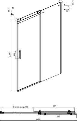 Душевой уголок Ambassador Benefit 120x80x200 / 19021101HX-80HX