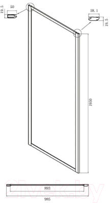 Душевая стенка Ambassador Forsa 100x195 / 100NX