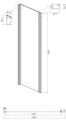 Душевая стенка Ambassador Intense 110x200 / 110IBB