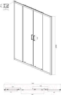 Душевая дверь Ambassador Forsa 200x200 / 17021115AX
