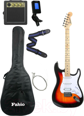 Электрогитара Fabio ST200 SB + комплект аксессуаров - фото