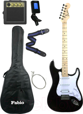 Электрогитара Fabio ST200 BK + комплект аксессуаров - фото