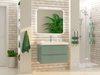 Тумба под умывальник Brevita Victory 80 / VIC-09080-0802Я (зеленый матовый)