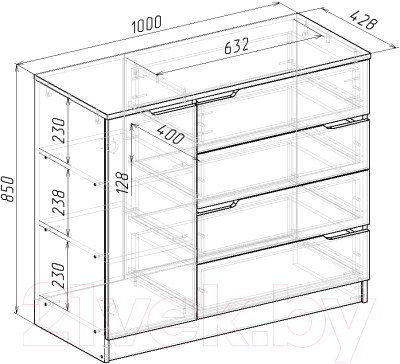 Тумба Мебель-Класс Бремен (венге/ясень шимо светлый)