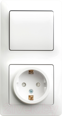 Блок выключатель+розетка Schneider Electric Glossa GSL000170 - фото