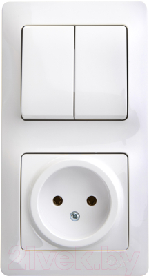 Блок выключатель+розетка Schneider Electric Glossa GSL000172 - фото
