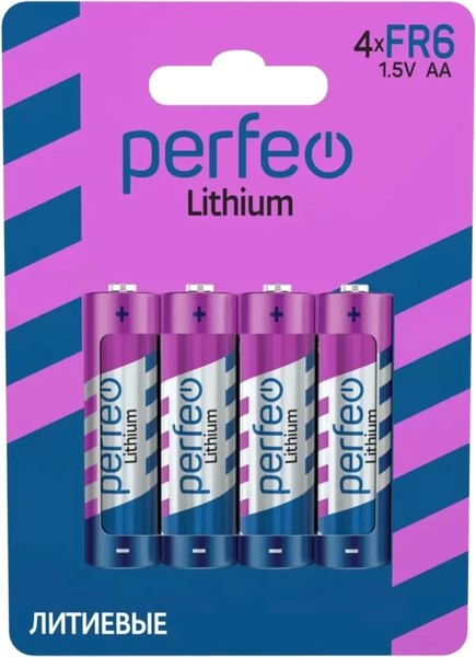 Комплект батареек Perfeo Lithium FR6/4BL - фото