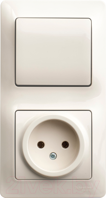 Блок выключатель+розетка Systeme (Schneider) Electric Glossa GSL000260 - фото