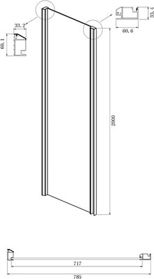 Душевой уголок Ambassador Intense 150x80x200 / 110021104IX-80IX