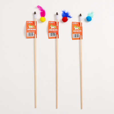 Игрушка для кошек Пижон Мячик с перьями