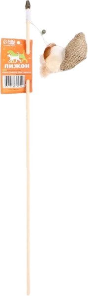 Игрушка для кошек Пижон Птичка с кошачьей мятой и перьями - фото