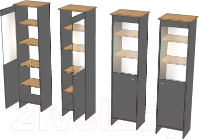 Шкаф-пенал с витриной Мебель-КМК Л Скандинавия КМК 0905.27