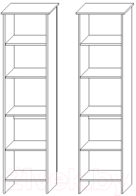 Шкаф-пенал с витриной Мебель-КМК Л Скандинавия КМК 0905.27