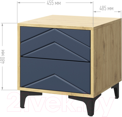 Прикроватная тумба Мебель-КМК 2Я Тиана КМК 0967.19