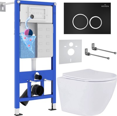 Унитаз подвесной с инсталляцией Roxen StounFix Dual Fresh 506406 - фото