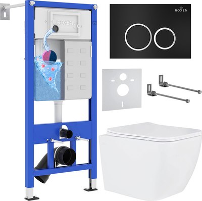 Унитаз подвесной с инсталляцией Roxen StounFix Dual Fresh 506802 - фото