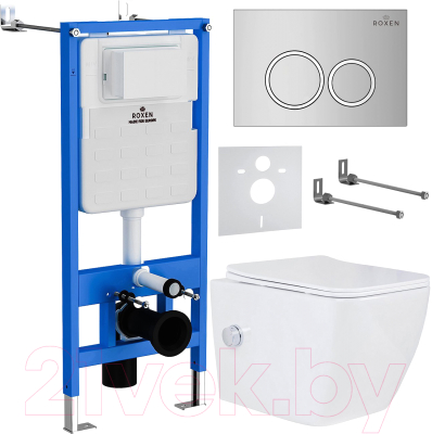 Унитаз подвесной с инсталляцией Roxen StounFix Slim 521082 - фото