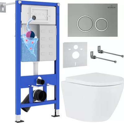 Унитаз подвесной с инсталляцией Roxen StounFix Dual Fresh 530326 - фото