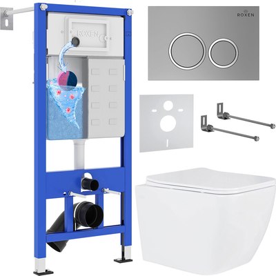 Унитаз подвесной с инсталляцией Roxen StounFix Dual Fresh 530473 - фото