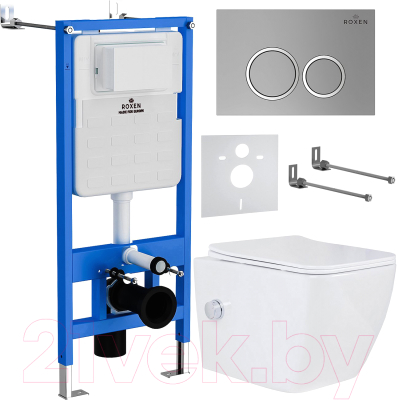 Унитаз подвесной с инсталляцией Roxen StounFix Slim 533185 - фото