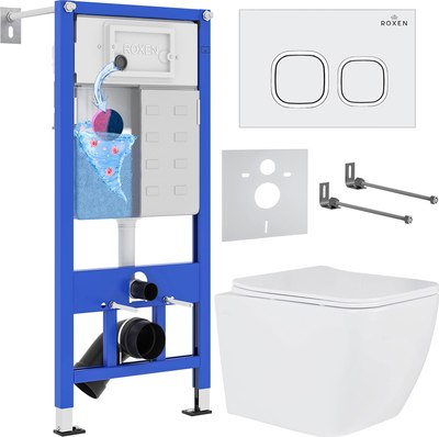 Унитаз подвесной с инсталляцией Roxen StounFix Dual Fresh 534002 - фото