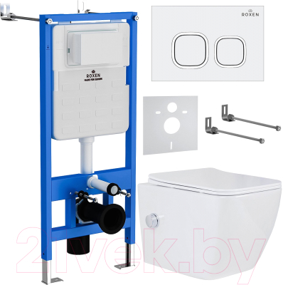 Унитаз подвесной с инсталляцией Roxen StounFix Slim 542448 - фото