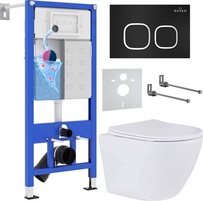 Унитаз подвесной с инсталляцией Roxen StounFix Dual Fresh 543169 - фото