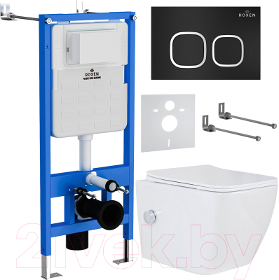 Унитаз подвесной с инсталляцией Roxen StounFix Slim 546731 - фото