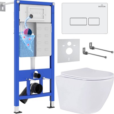 Унитаз подвесной с инсталляцией Roxen StounFix Dual Fresh 569295 - фото