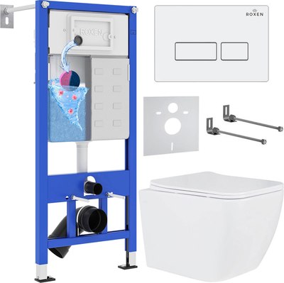 Унитаз подвесной с инсталляцией Roxen StounFix Dual Fresh 571468 - фото