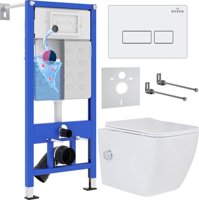 Унитаз подвесной с инсталляцией Roxen StounFix Dual Fresh 577477 - фото