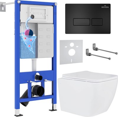 Унитаз подвесной с инсталляцией Roxen StounFix Dual Fresh 579341 - фото