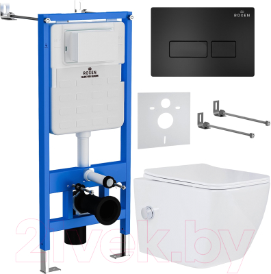 Унитаз подвесной с инсталляцией Roxen StounFix Slim 583046 - фото
