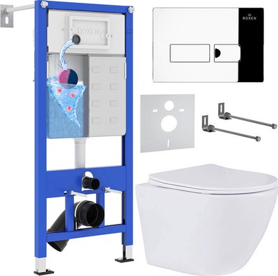 Унитаз подвесной с инсталляцией Roxen StounFix Dual Fresh 583589 - фото