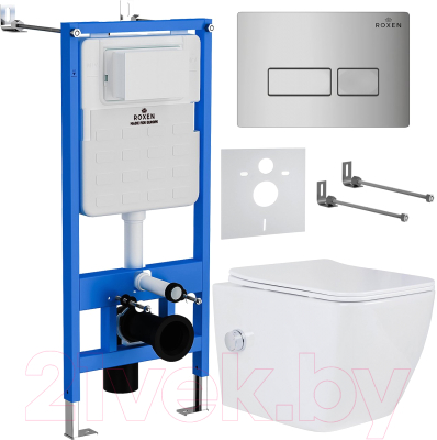 Унитаз подвесной с инсталляцией Roxen StounFix Slim 596716 - фото