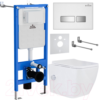 Унитаз подвесной с инсталляцией Roxen StounFix Slim 640526