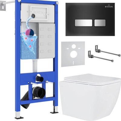 Унитаз подвесной с инсталляцией Roxen StounFix Dual Fresh 646038 - фото