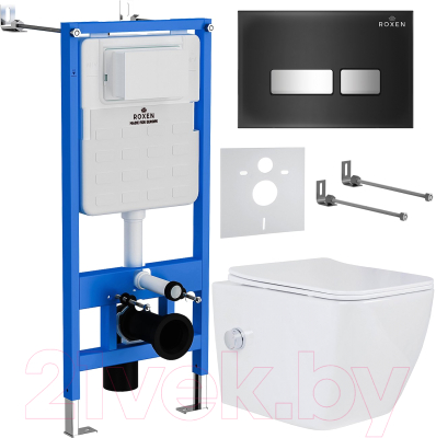 Унитаз подвесной с инсталляцией Roxen StounFix Slim 649838 - фото