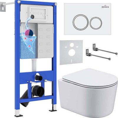 Унитаз подвесной с инсталляцией Roxen StounFix Dual Fresh 906789 - фото