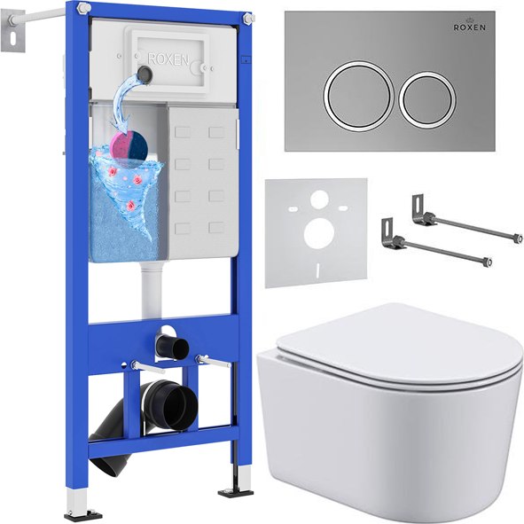 Унитаз подвесной с инсталляцией Roxen StounFix Dual Fresh 915792 - фото